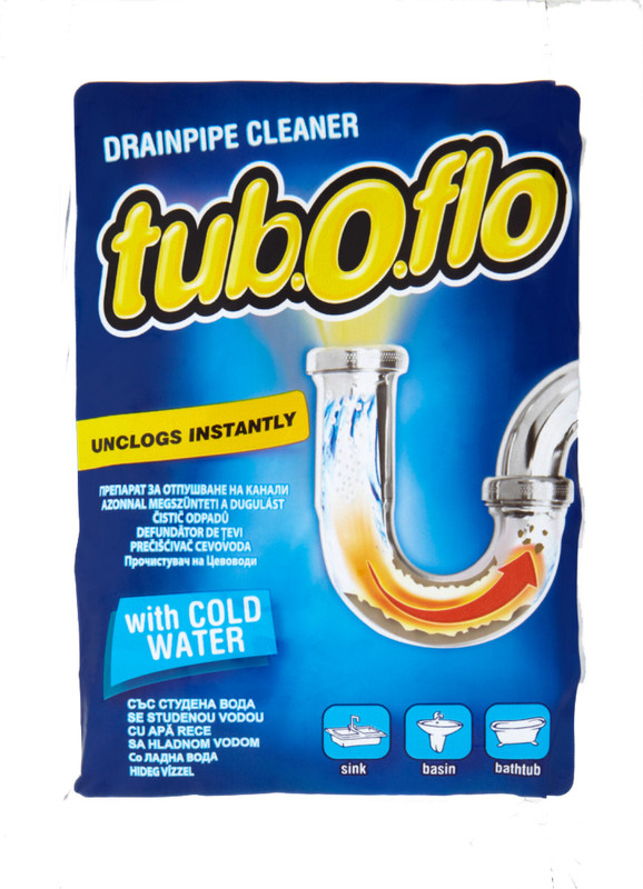 Засіб для прочищення труб TUB.O.FLO з холодною водою 60 г, порошок